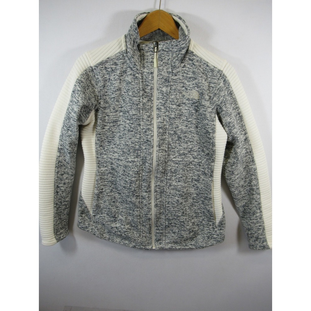 The North Face Indi Jacket Women Medium Full Zip Gray/White Colorblock nf0a3mee